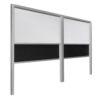 Double vertical sliding board with many writing surfaces