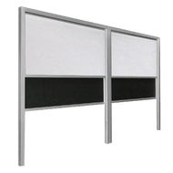 Double vertical sliding board with several writing surfaces
