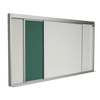 Horizontal sliding board with 1 fixed board ans 2 sliding boards